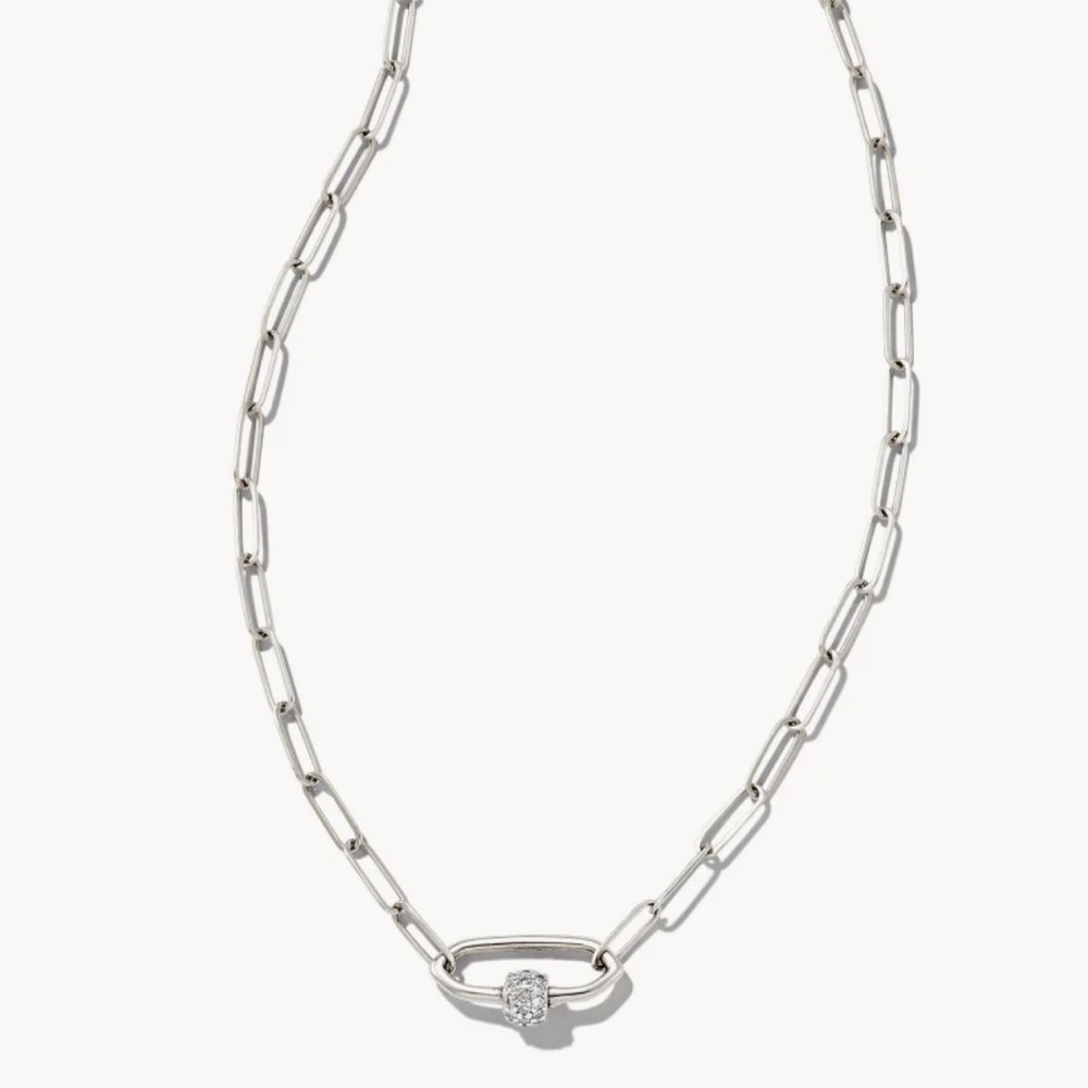 Kendra Scott Stella 14k White Gold Paperclip Chain Necklace